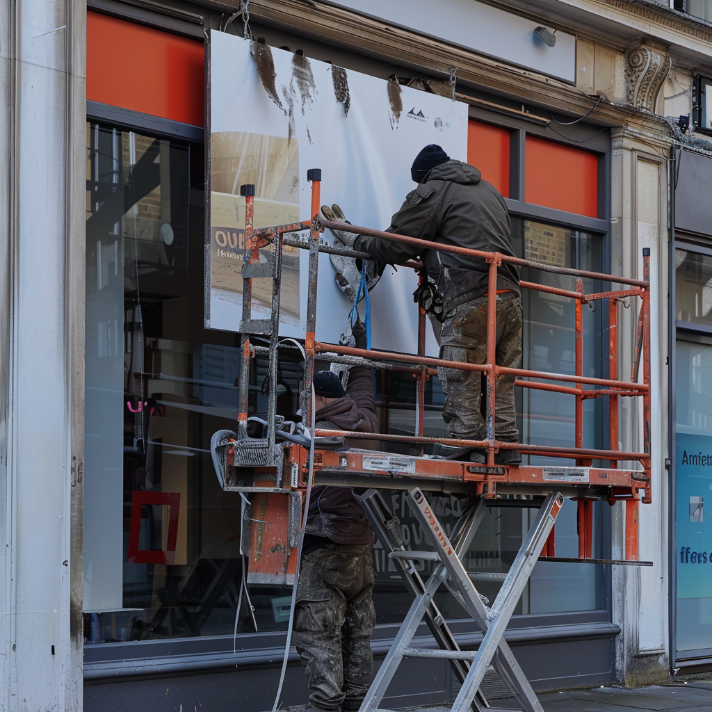 Montage von Werbemitteln